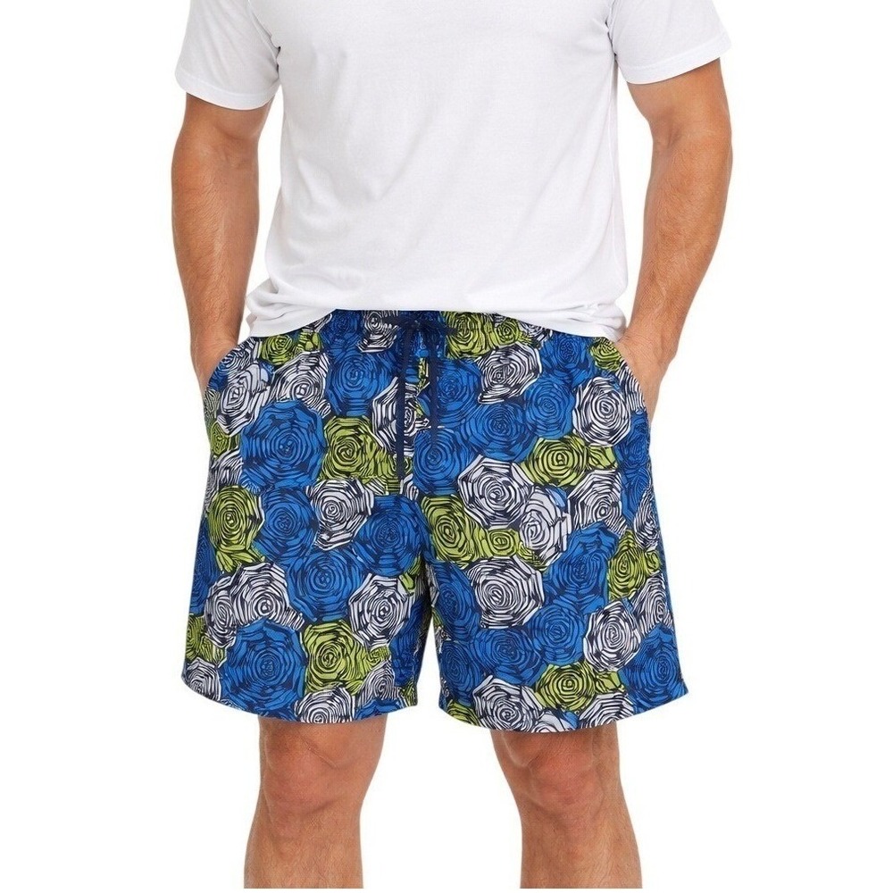 NWT Speedo Mens Volley 17in Swim Trunks Board Shorts XXL Blue Umbrella Print
